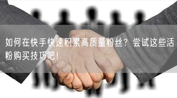 如何在快手快速积累高质量粉丝？尝试这些活粉购买技巧吧！